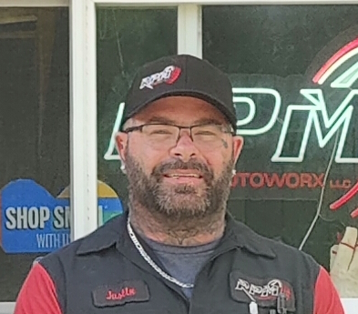 Photo of Justin Barna, the owner of RPM AutoWorx and McKeesport, PA