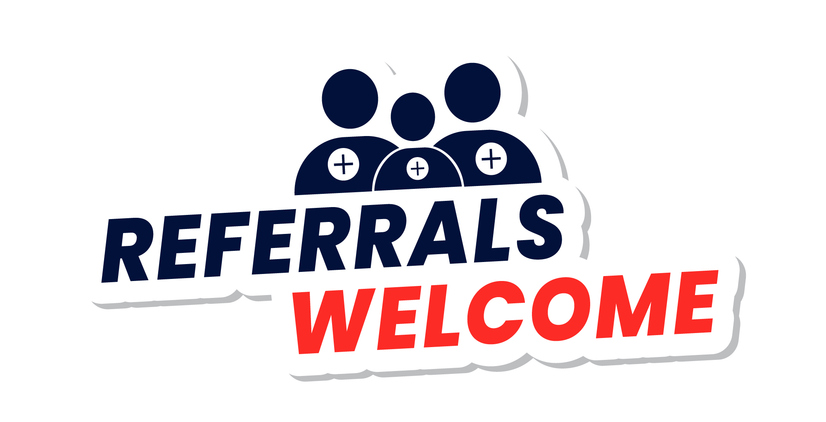 Referrals welcome banner
